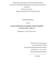 Контрольная работа: Молодёжные субкультуры Российской Федерации