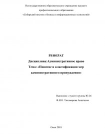 Реферат: Понятие законности и правопорядка