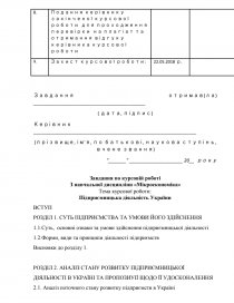 Контрольная работа: Підприємницька діяльність