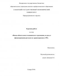 Дипломная работа по теме Рассмотрение Фондов медицинского страхования Российской Федерации