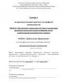 Отчет по практике в МБДОУ «Детский сад №14 «Брусничка»