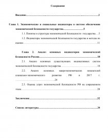 Курсовая работа: Социальная политика и экономическая безопасность