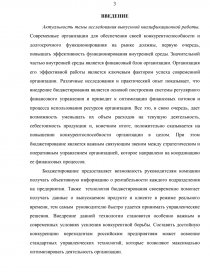 Дипломная работа: Организация и совершенствование системы бюджетирования на предприятии