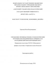 Дипломная работа: Управление малым бизнесом