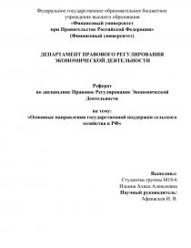 Курсовая работа по теме Основные направления государственной поддержки малого бизнеса в России
