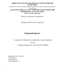 Курсовая работа: Разработка и анализ финансового плана инвестиционного проекта