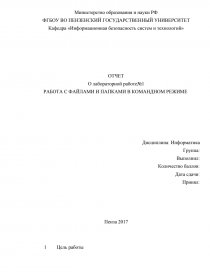 Контрольная работа по теме Командные файлы