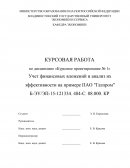 Учет финансовых вложений и анализ их эффективности на примере ПАО "Газпром"