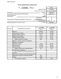 Отчет финансовых результатов курсовая