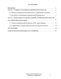 Курсовая работа по теме Основы национальной безопасности Российской Федерации
