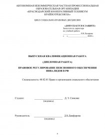 Дипломная работа: Правові основи пенсійного забезпечення громадян в Україні