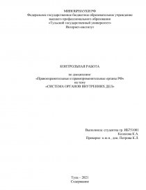 Контрольная работа по теме Обеспечение прав человека в деятельности ОВД