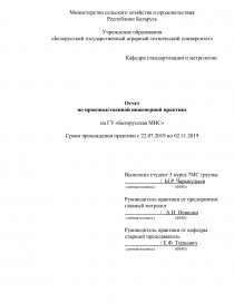 Отчет по практике: Организация управления и оценка деятельности предприятия ОАО 