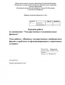 Курсовая работа: Внебюджетные фонды РФ