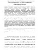 Трудоустройство в Российской Федерации: основные направления государственной политики