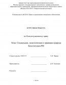 Социальная, политическая и правовая природа Конституции РФ