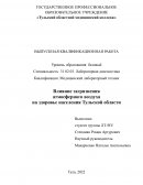 Влияние загрязнения атмосферного воздуха на здоровье населения Тульской области