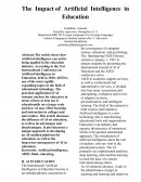The Impact of Artificial Intelligence in Education The Impact of Artificial Intelligence in Education