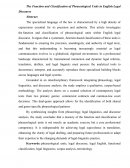 The Function and Classification of Phraseological Units in English Legal Discourse